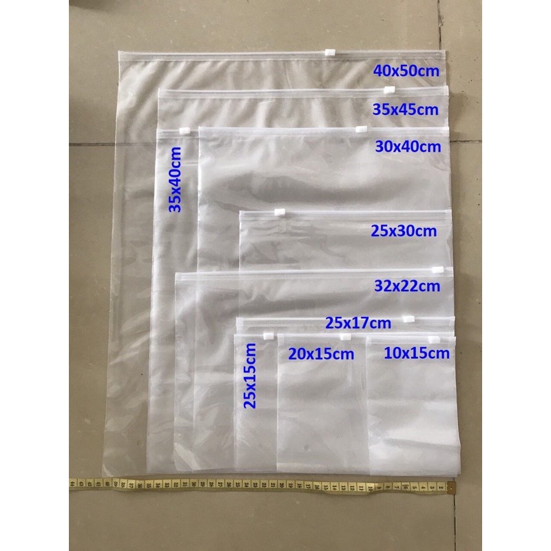 10 Túi Zip lụa kéo 1 MẶT TRONG, 1 MẶT NHÁM - Túi zipper Zip A1 - A1010