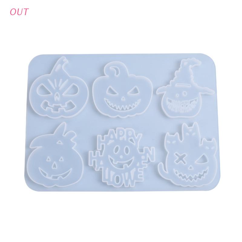 Khuôn Silicone Làm Mặt Dây Chuyền Hình Quả Bí Ngô Halloween