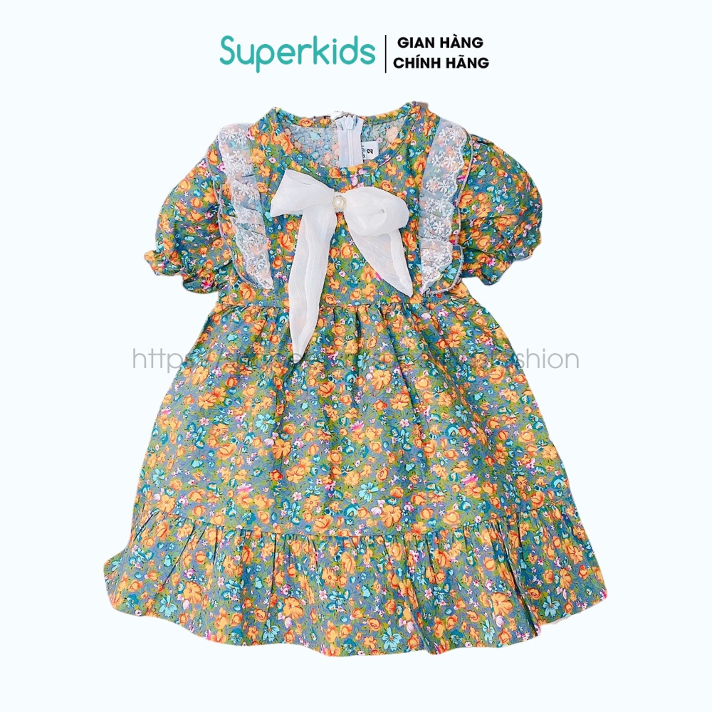 Váy cho bé gái, Đầm Hoa Vintage 8-18kg QATE793