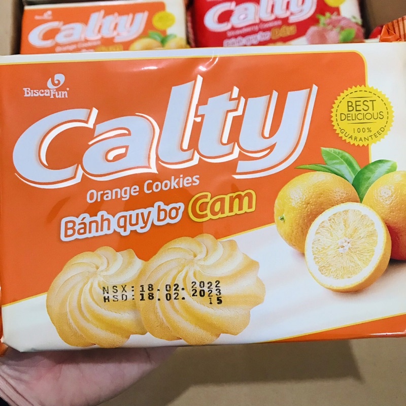 Bánh Quy Bơ Sữa Calty Biscafun Vị Cam/Dâu 90g