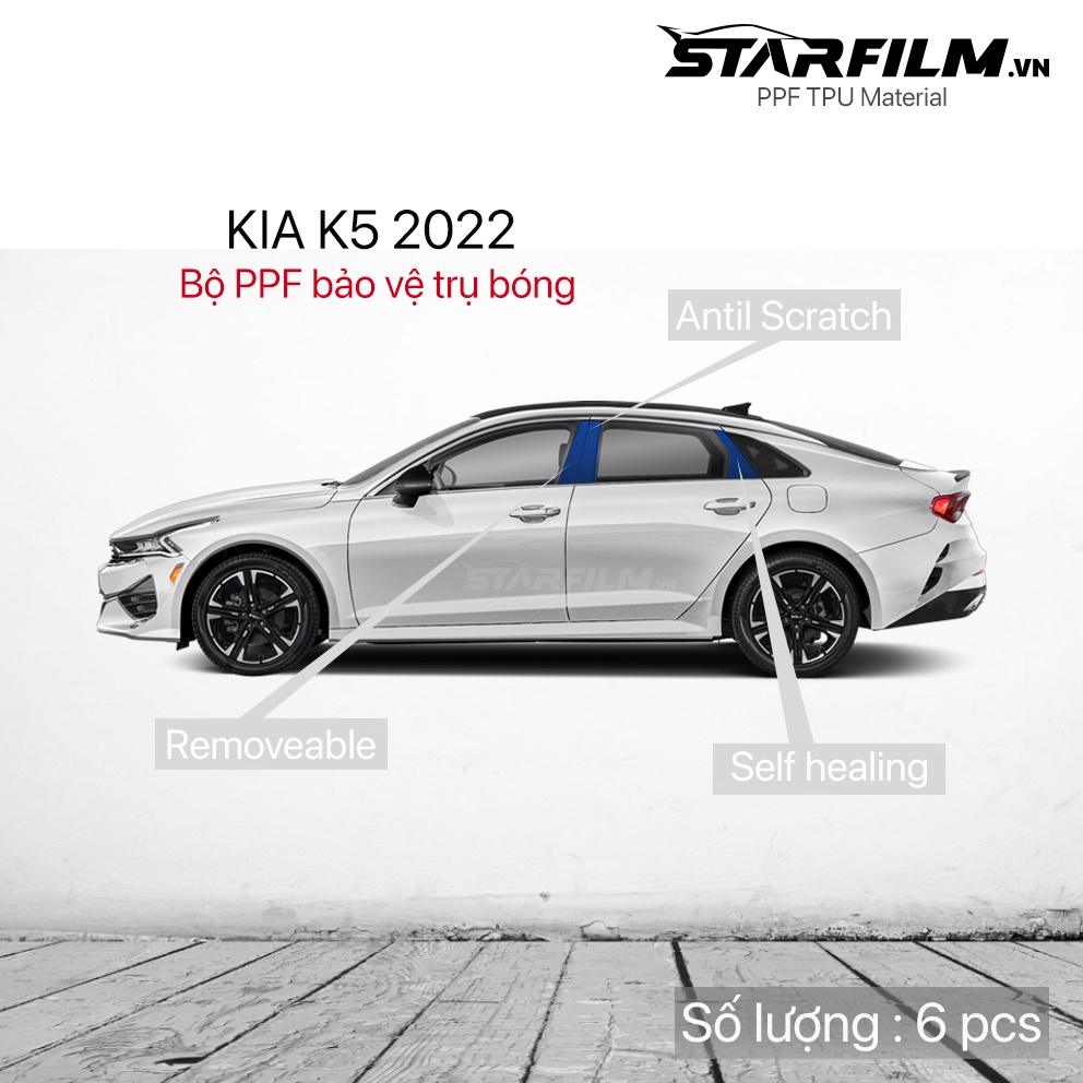 Bộ PPF bảo vệ chống xước trụ bóng STARFILM cho KIA K5 2022