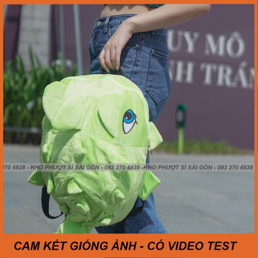 Balo nhiều màu chọn lựa hình khủng long vải nhung cỡ lớn đựng fullface - Balo đi phượt