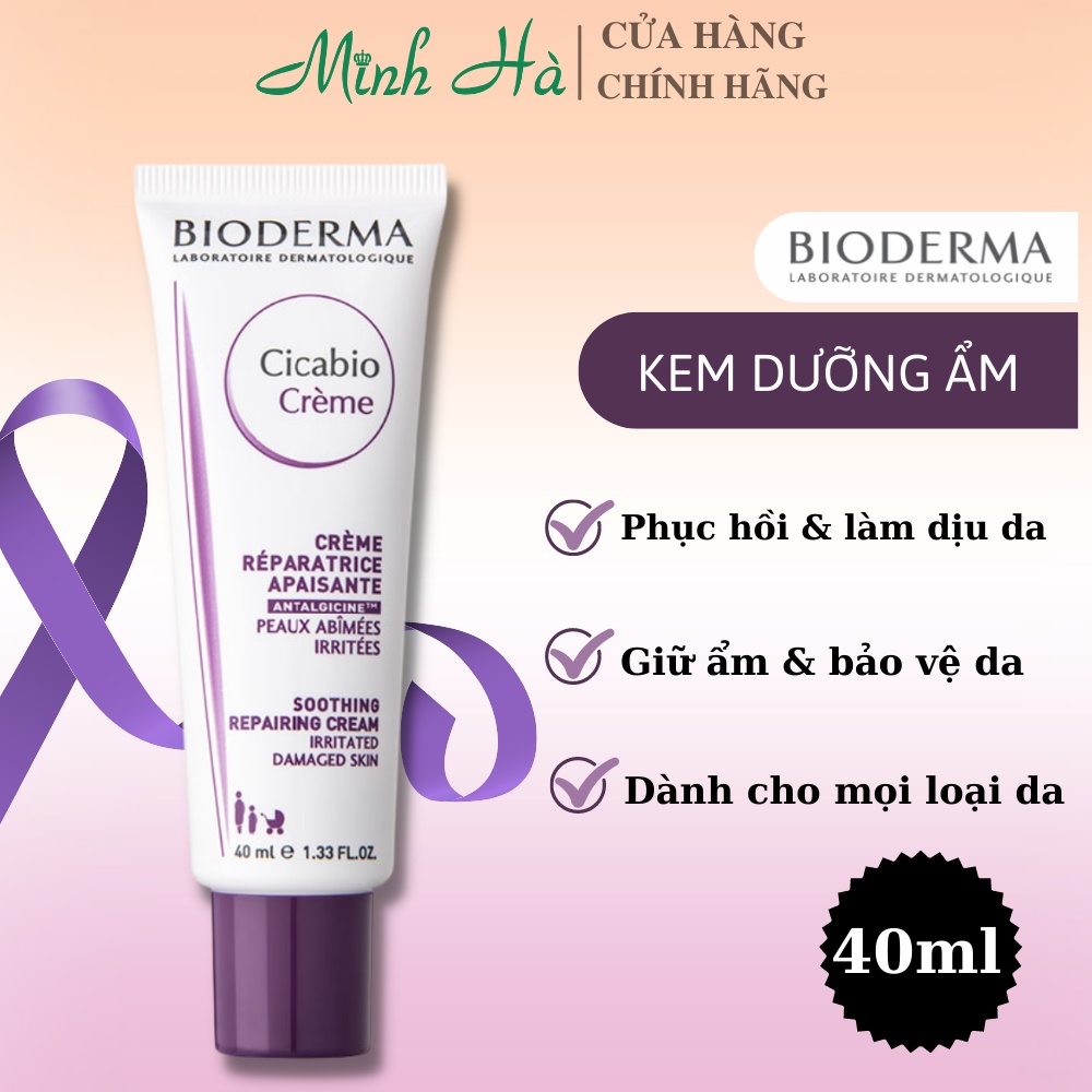 Kem dưỡng ẩm Bioderma Cicabio Crème 40ml giúp phục hồi và làm dịu da