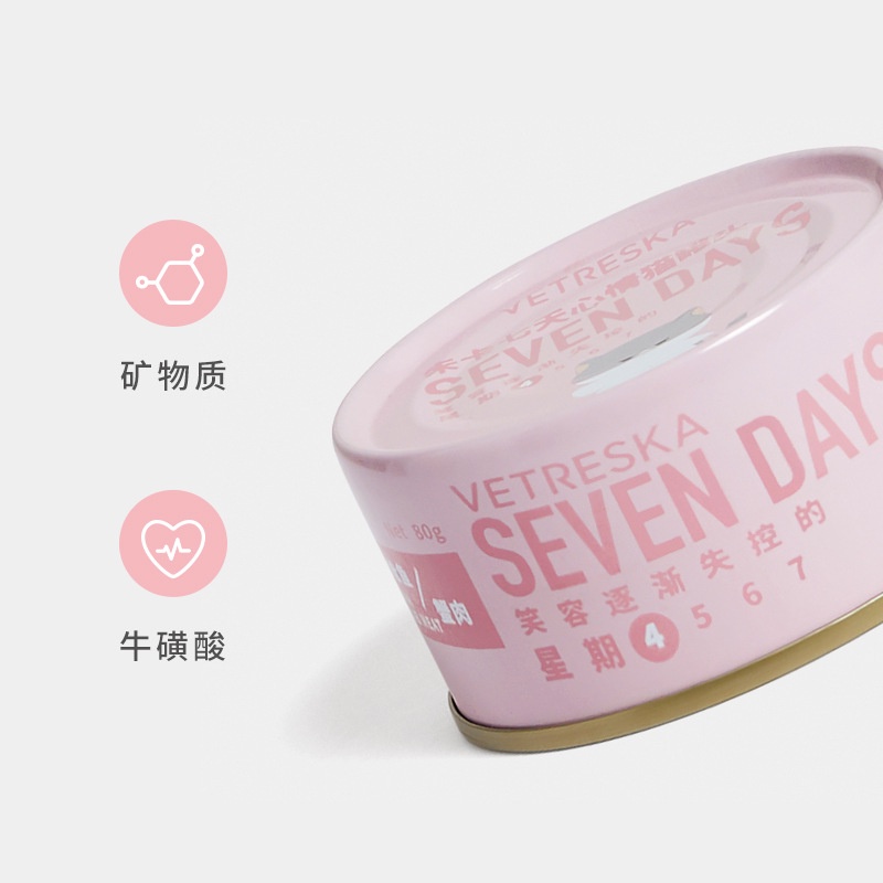 [Mã 44FMCGSALE1 giảm 10% đơn 250K] Seven Day VETRESKA Combo 7 Hộp Pate 80gr Mix Vị (Bao Bì Mới 2022)
