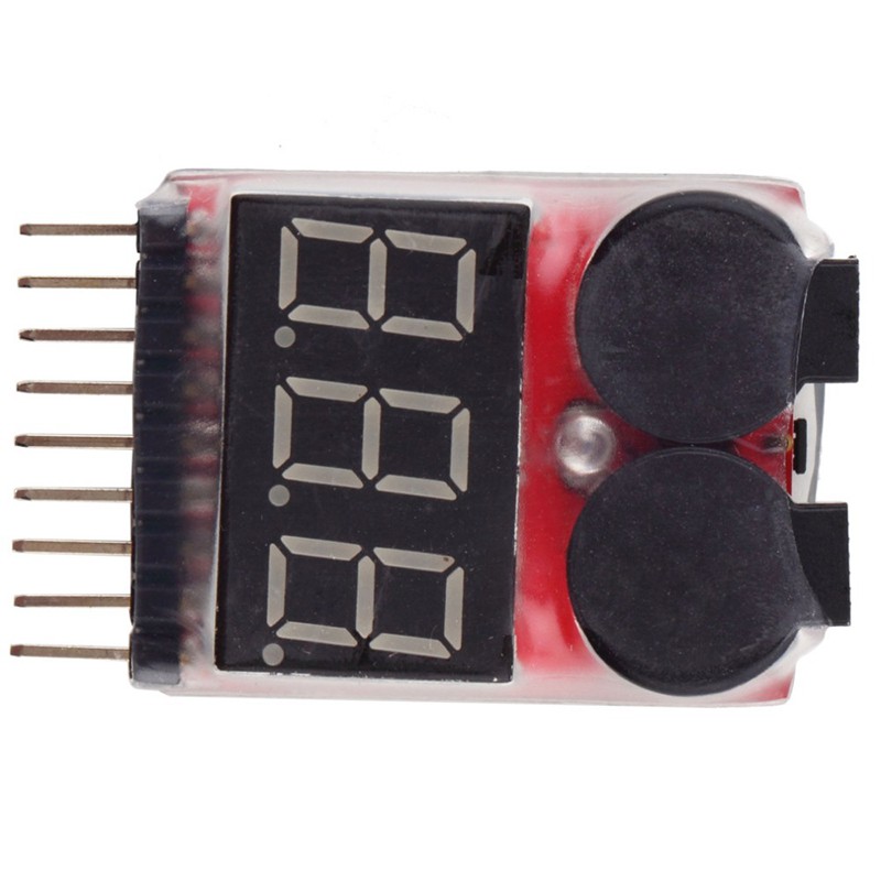 1PCS 1-8S Buzzer điện áp thấp Báo động Lipo Bộ kiểm tra chỉ báo điện áp pin cho RC Car RC Boat RC Drone Bộ kiểm tra điện áp pin Lipo Bộ kiểm tra chỉ số đo điện áp Loa kép 2in1 1 s-8 s Kết hợp Báo động rung điện áp thấp 1 cái 1-8S LED Buzzer điện áp thấp B