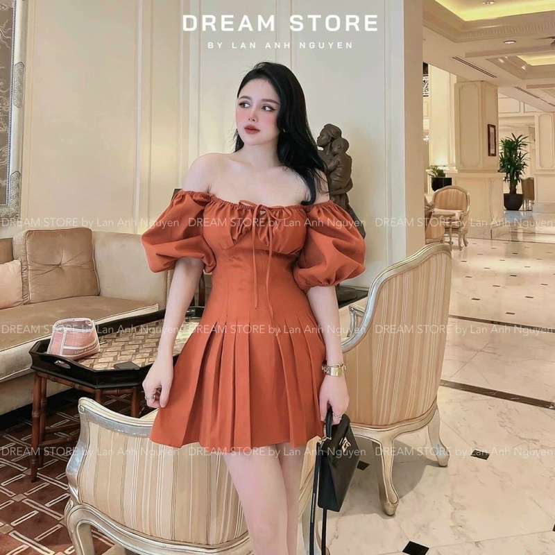 (SHOP BIGSIZE nữ 50kg đến 90kg ) ĐẦM XẾP LY TRỄ VAI TAY PHỒNG