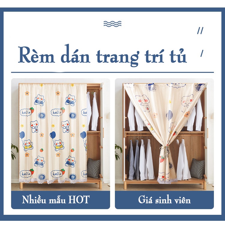 Rèm dán trang trí tủ giày, tủ nhà bếp dễ dàng lắp đặt không khoan đục, cực tiện lợi