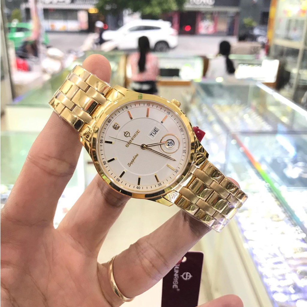 Đồng hồ nam SUNRISE 782SWAV Full hộp, thẻ bảo hành chính hãng, Kính Sapphire chống xước và nước tốt