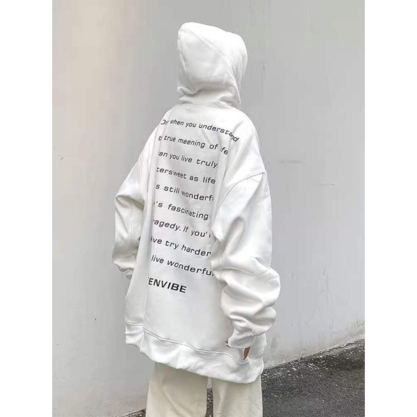 Áo hoodie tim to chữ lưng ONLY TC6