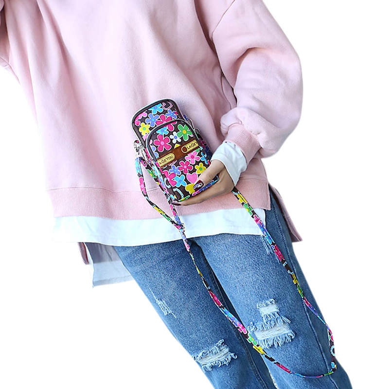 HAN  Women Crossbody Mobile Phone Shoulder Bag Pouch Case Belt Handbag Purse Wallet
