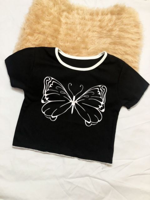 Áo croptop in hình bướm
