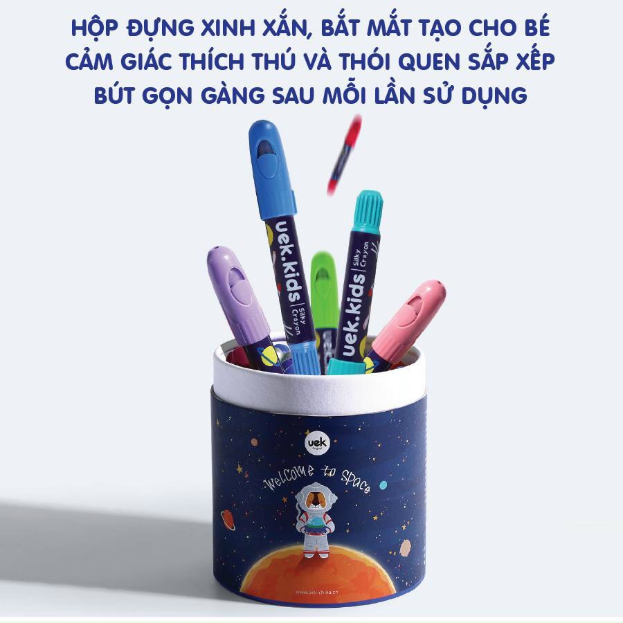 Hộp bút màu sáp 24 cây chính hãng UEK dễ dàng tẩy sạch  - Màu vẽ mỹ thuật an toàn cho bé