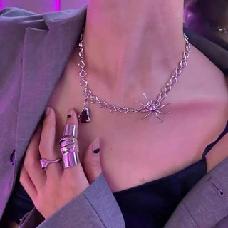Dây chuyền nhền nhện mặt đá đỏ cá tính thời trang