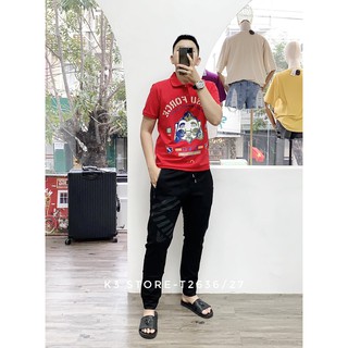 Áo thun bâu Evisu K3 STORE chất vải mềm mại co dãn 4 chiều thun polo in hình chất
