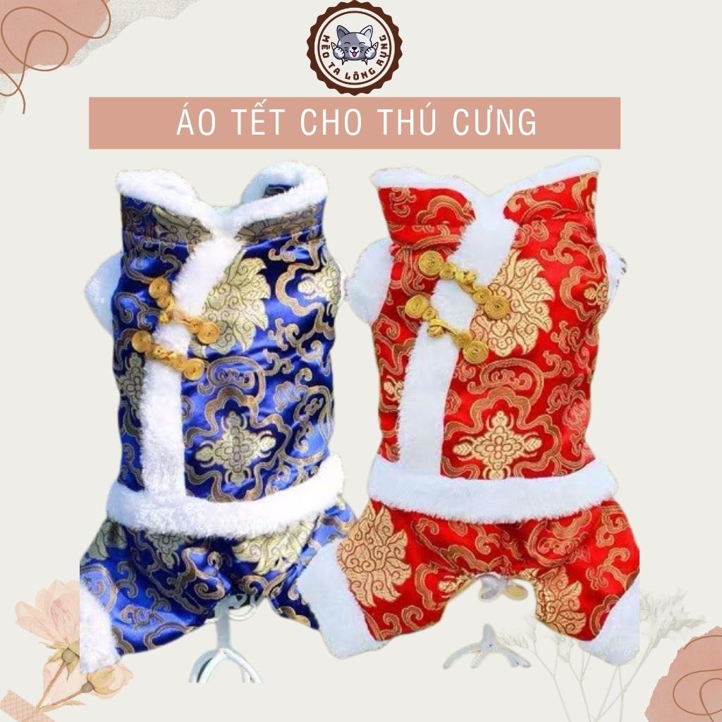 Áo tết cho chó cún poodle mèo con thú cưng lớn giữ ấm cho mùa đông chất bông len, quần áo cho thú cưng dành cho chó mèo