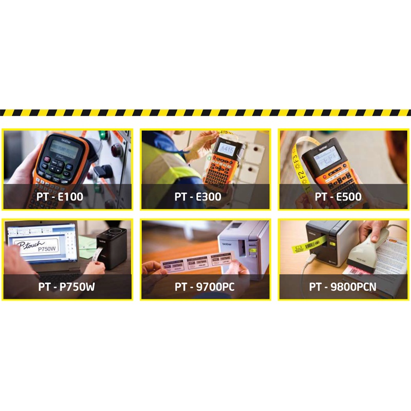 Băng nhãn dùng cho Brother TZF khổ 9mm Chữ đen nền trắng