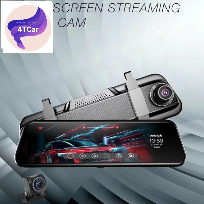 CAMERA HÀNH TRÌNH ANYTEK T12 GƯƠNG 10 INC ANYTEK T12 SIÊU NÉT FULLHD KÈM CAMERA LÙI