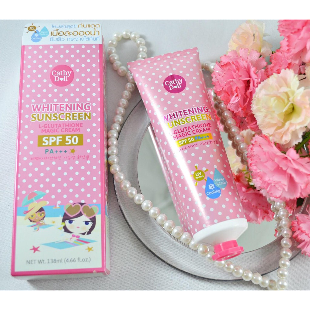 Kem Chống Nắng Trắng Da Dạng Hơi Sương Cathy Doll Whitening Sunscreen L-Glutathione Magic Cream SPF50 PA+++