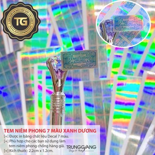 Tem 7 màu xanh dương