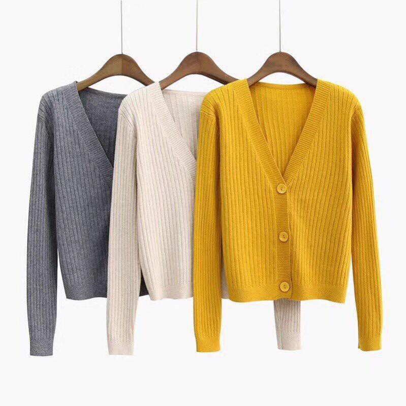 Áo Cadigan len 3 cúc__Thời trang nữ
