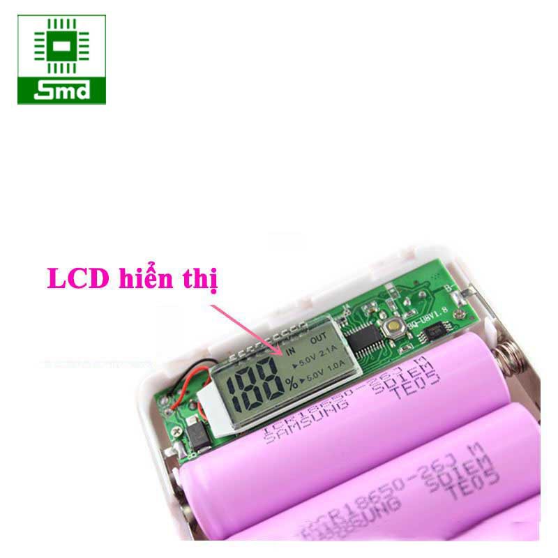 Box sạc dự phòng 8 cell LCD chưa kèm pin