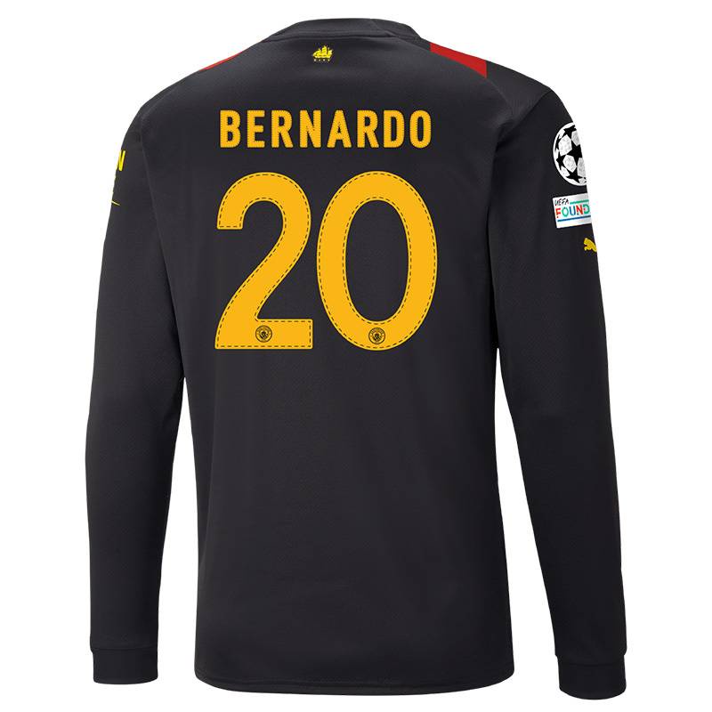 Áo Thun Đá Banh Tay Dài 22 / 23 UEFA Manchester City Mahrez De Bruyne Haaland Bernardo Foden BSH