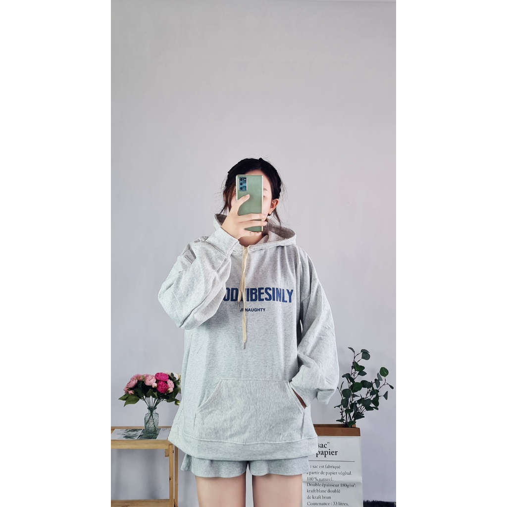 Áo HOODIE nỉ có mũ 2 lớp SAM CLO - Áo khoác chui tay dài thu đông nam nữ freesize form rộng unisex chữ HAPPY NOW PREMIUM