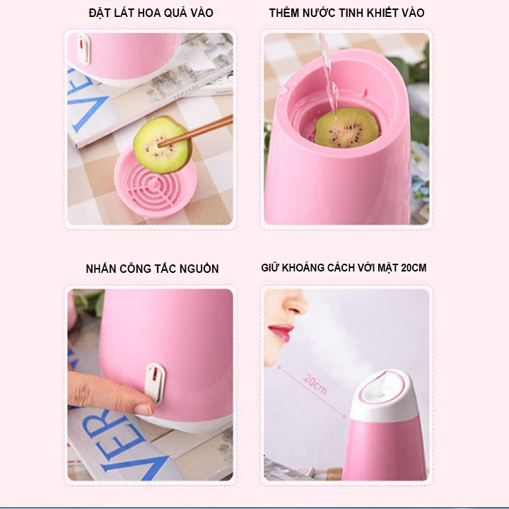 Máy xông hơi da mặt hoa quả tươi MAGIC BULET  xông chanh sả phun sương tinh dầu mini chăm sóc làn da
