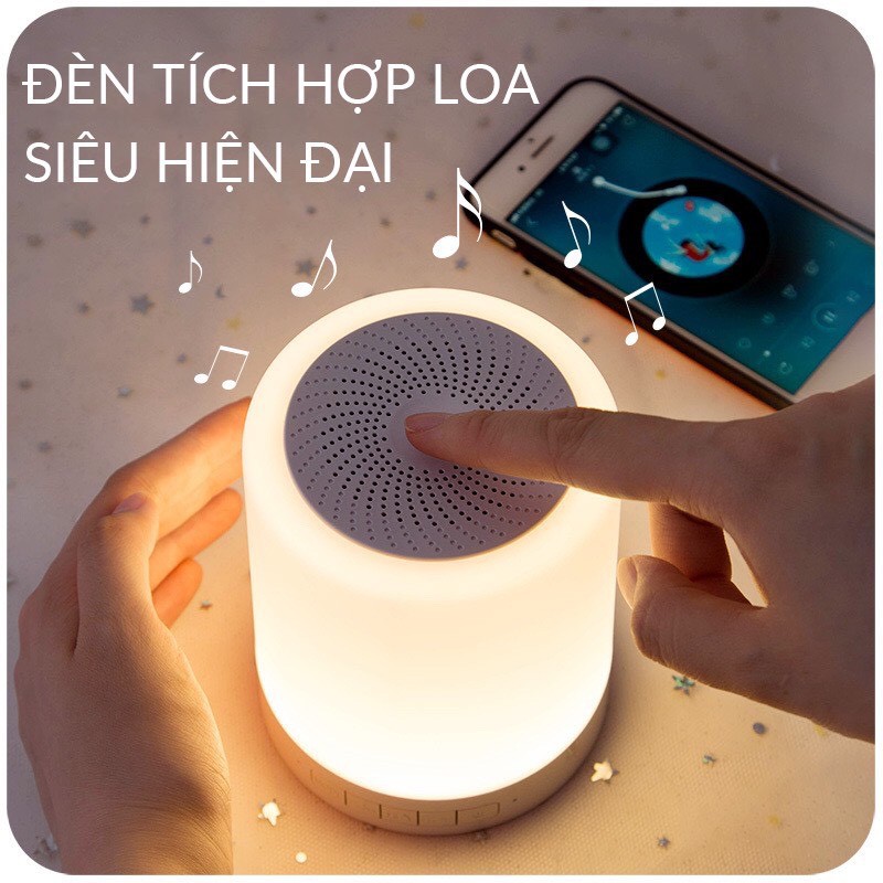 loa bluetooth tích hợp đèn led cảm ứng nhiều màu sắc, có móc treo