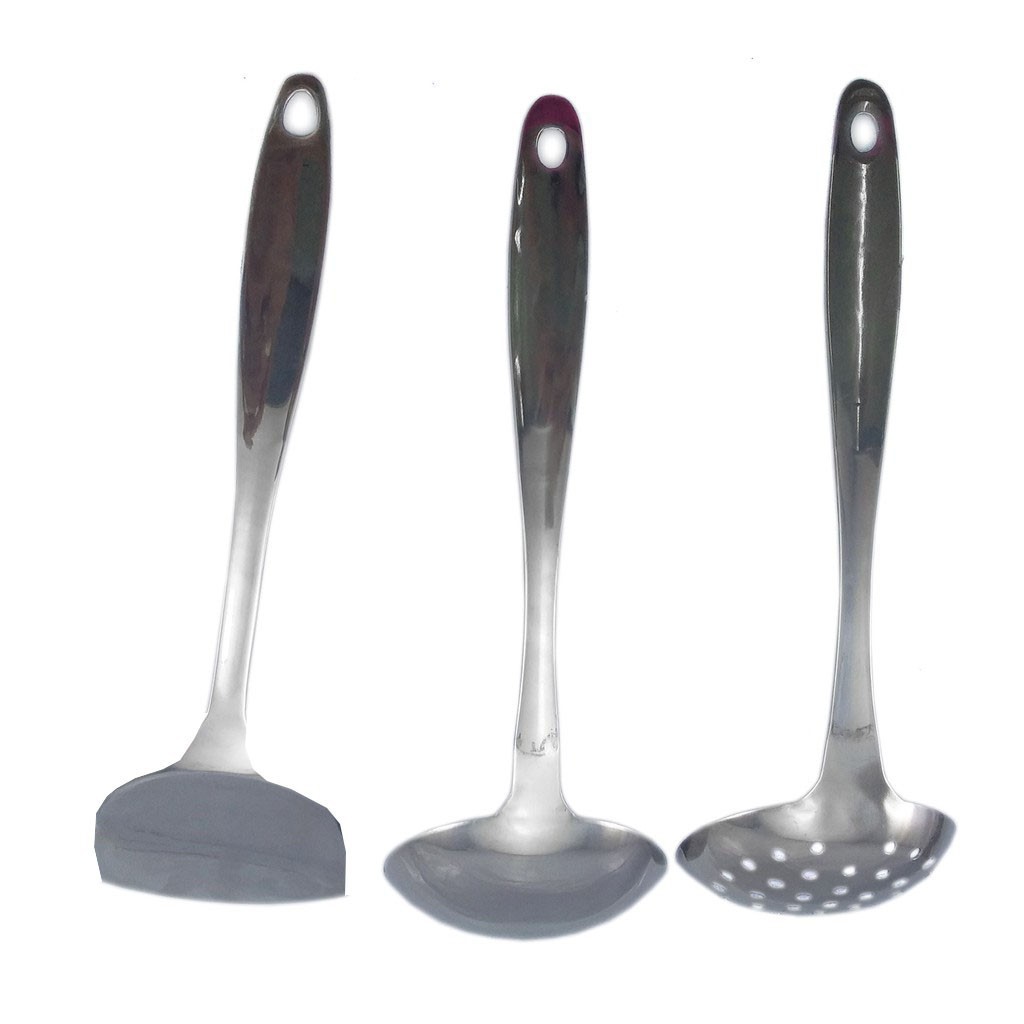 Bộ 3 Vá Muỗng Làm Bếp Inox Cao Cấp - dụng cụ làm bếp đa năng