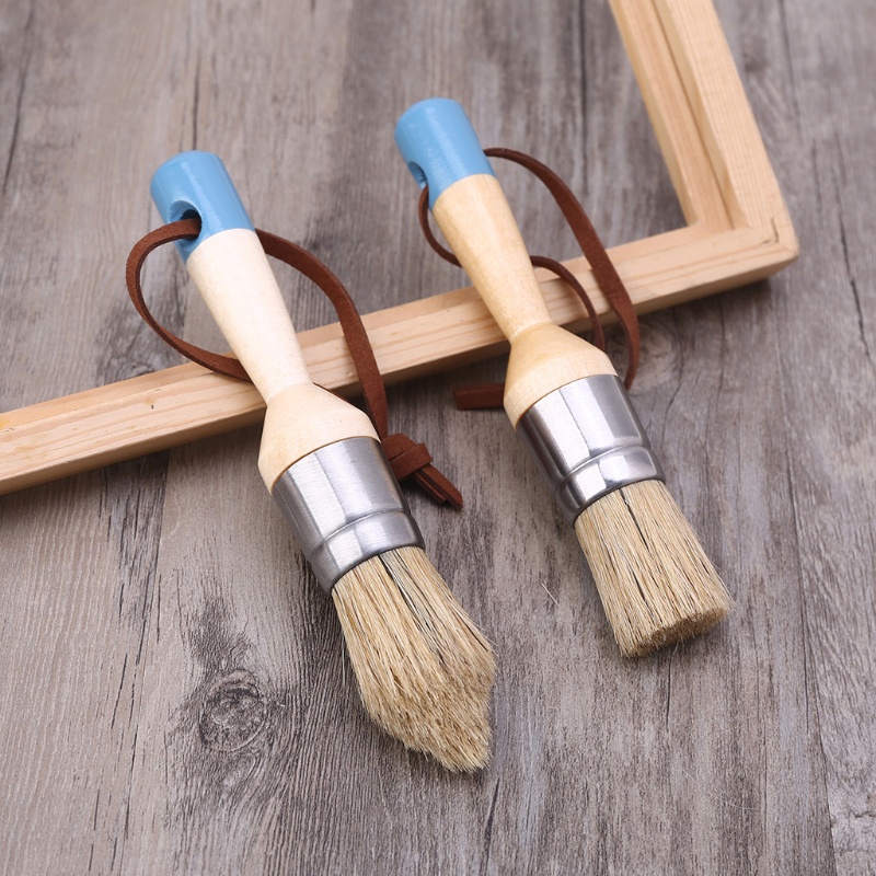 Set 4 cọ vẽ tranh sơn dầu cán gỗ đầu tròn tiện dụng