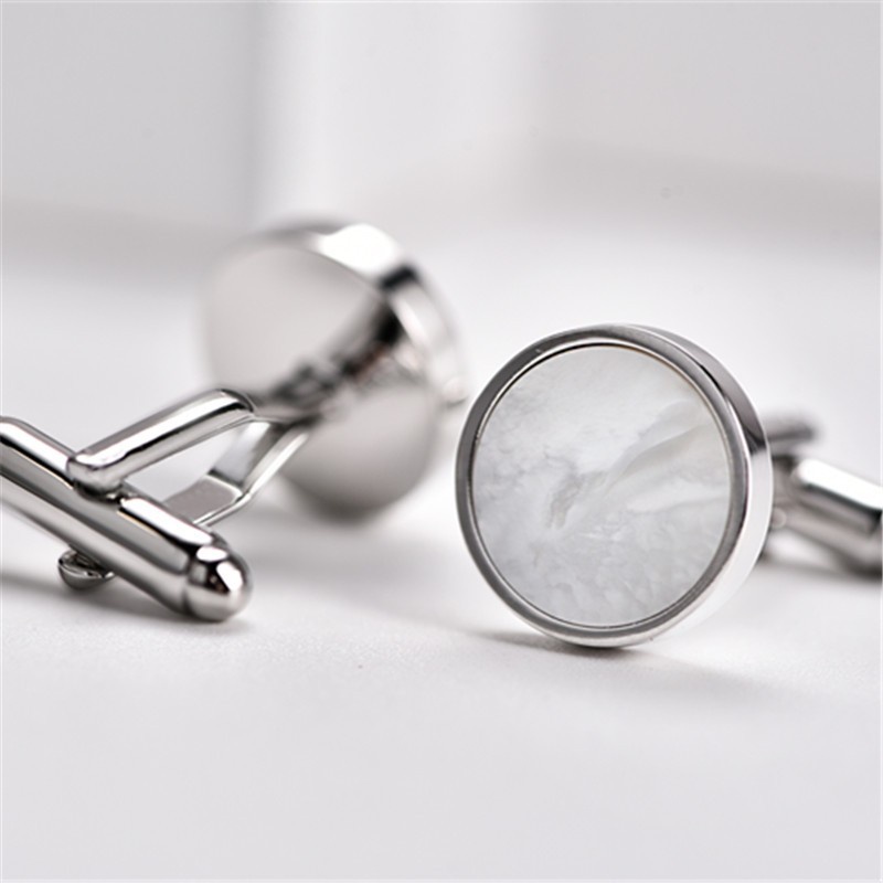 Khuy Măng Sét Hình Vỏ Sò Tròn Cao Cấp Dành Cho Nam