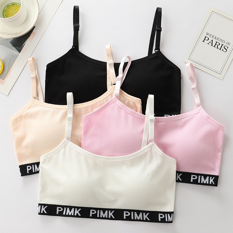 Áo Ngực Thể Thao Không Gọng Vải Cotton Thoáng Khí Thời Trang Cho Bé Gái