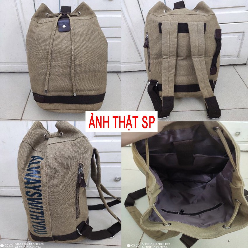 Balo vải bố cao cấp bền đẹp chứa laptop ipad sách đi học-Balo canvas-Tuxa