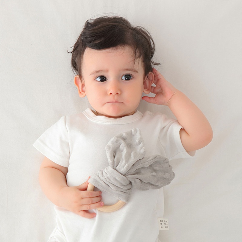 Đồ Chơi Vòng Gặm Hình Tai Thỏ Mềm Mại Thoải Mái Cho Bé Mọc Răng