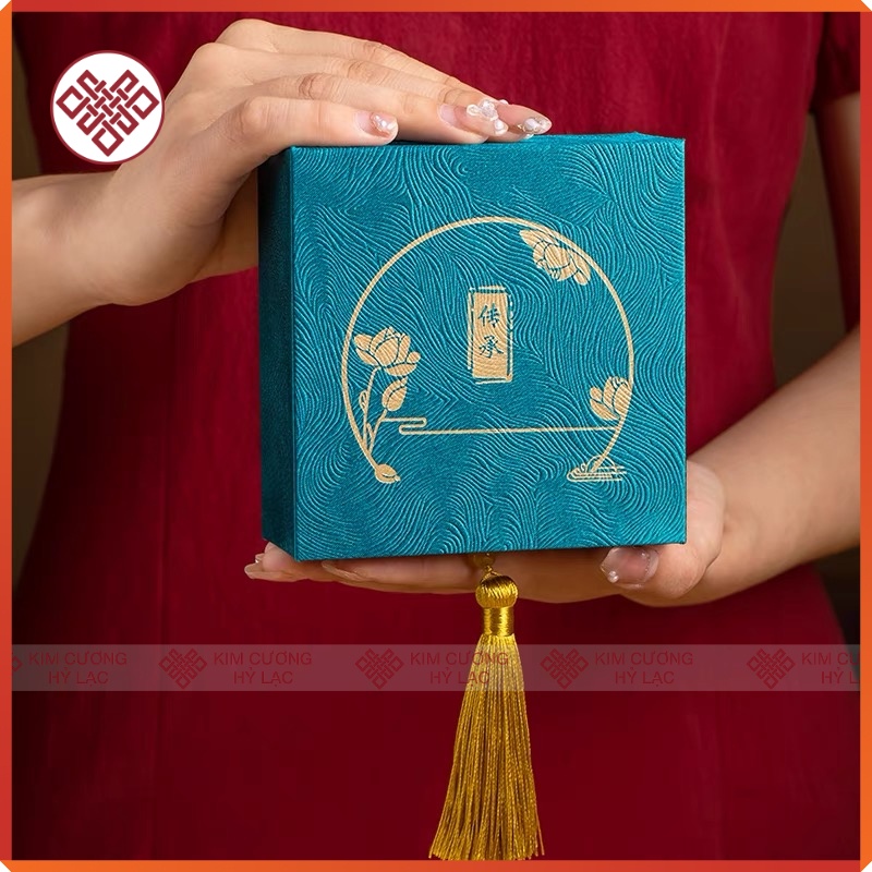 Hộp Gấm Quà Tặng Đựng Đồ Phong Thuỷ May Mắn [Kim Cương Hỷ Lạc]