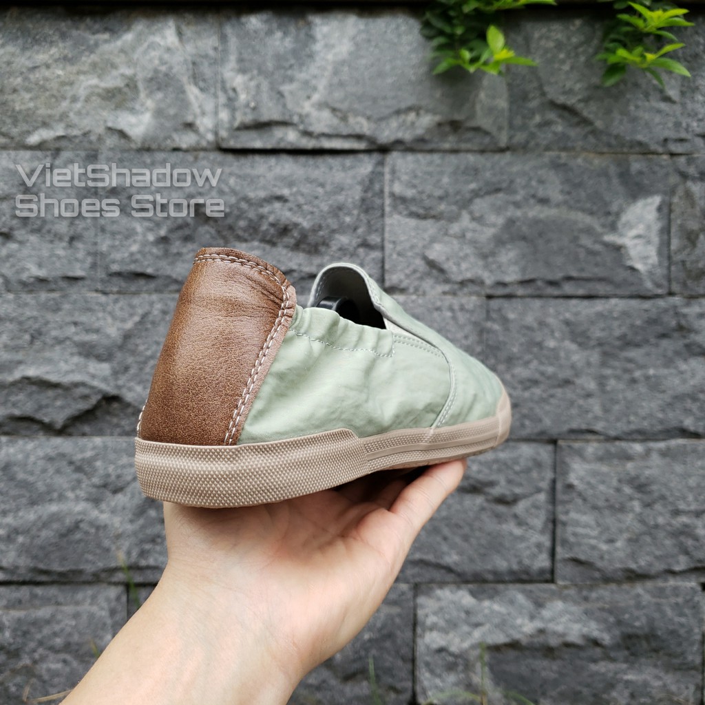 Slip on nam - Giày lười vải nam cao cấp BAODA - Vải polyester chống thấm 3 màu đen, khaki, xanh nhạt - Mã 20043