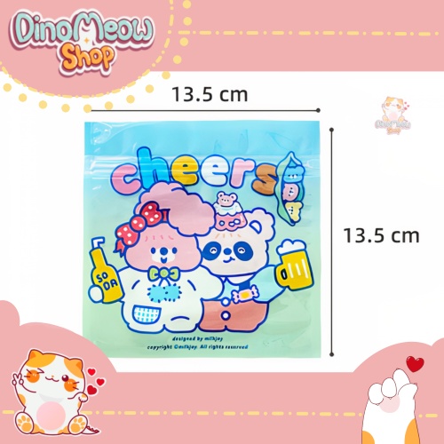Bao bì squishy/ Túi zip chống nước/ Túi đựng đồ trong suốt Milkjoy dễ thương