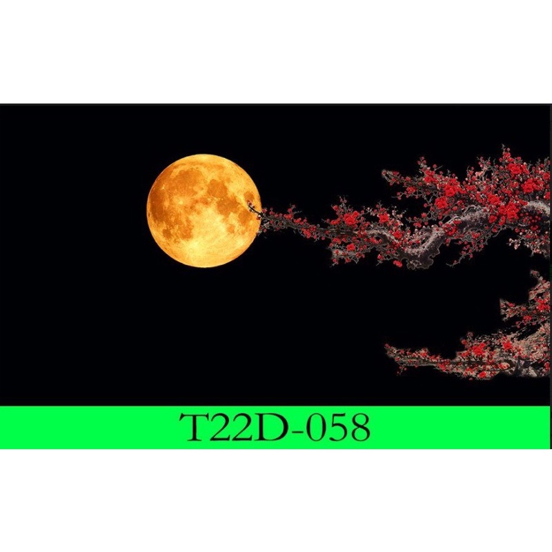 Tranh 3D hồ cá thuỷ sinh bán cạn - Chủ đề Ánh Trăng part 2