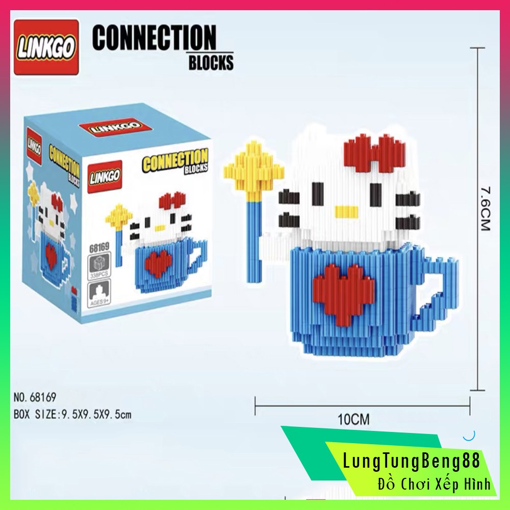 Xếp Hình lego lắp ráp,HelloKity Đáng Yêu