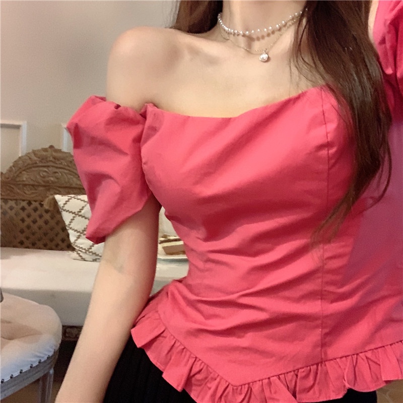 Áo Tay Ngắn Trễ Vai Thiết Kế Hợp Thời Trang Cho Nữ