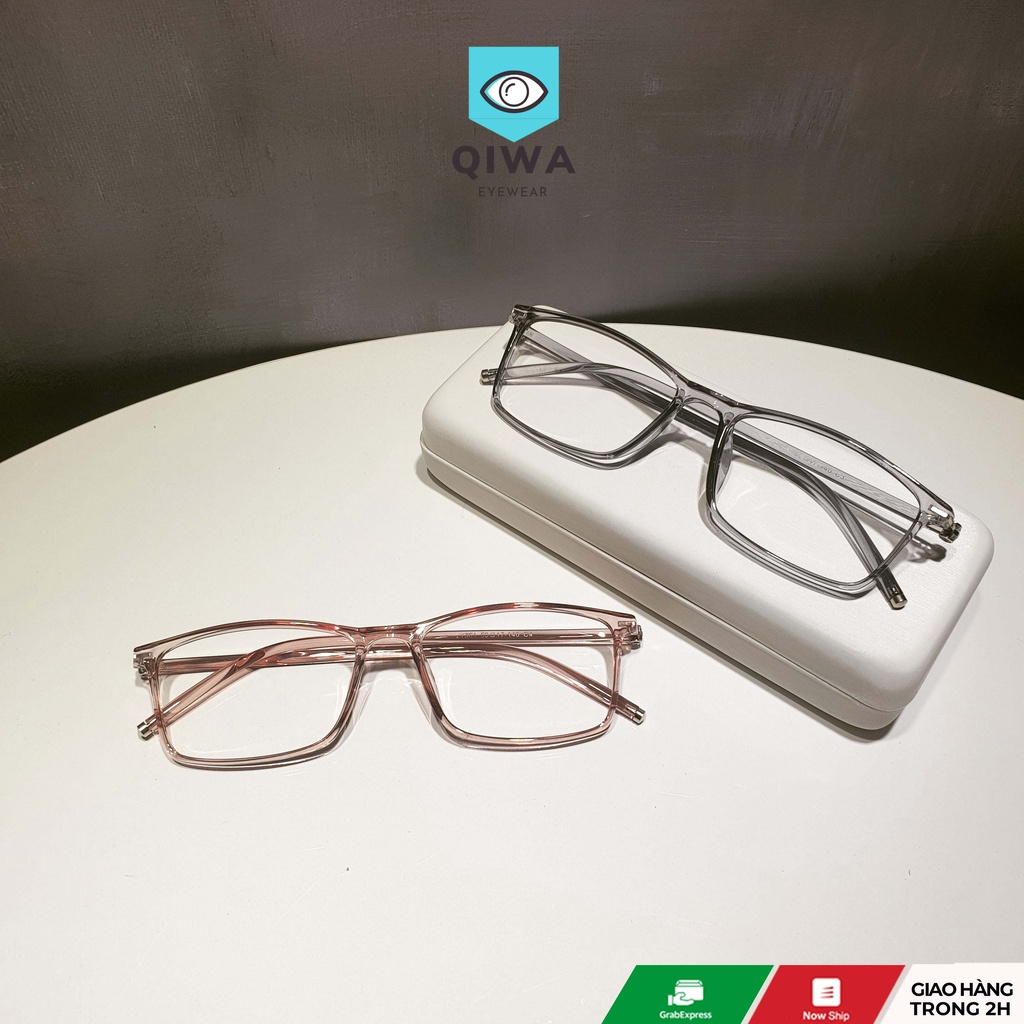 Gọng kính cận nam nữ mắt vuông dáng basic, kinh cận thời trang cao cấp Qiwa Eyewear - 21361