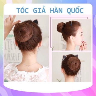 [HÌNH THẬT] TÓC GIẢ BÚI TRÒN DÂY RÚT FREESHIP 50K