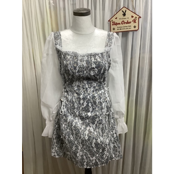 ♥️Đầm,Váy Hoa Ren Nhí Buộc DâyBig Size S->4XL