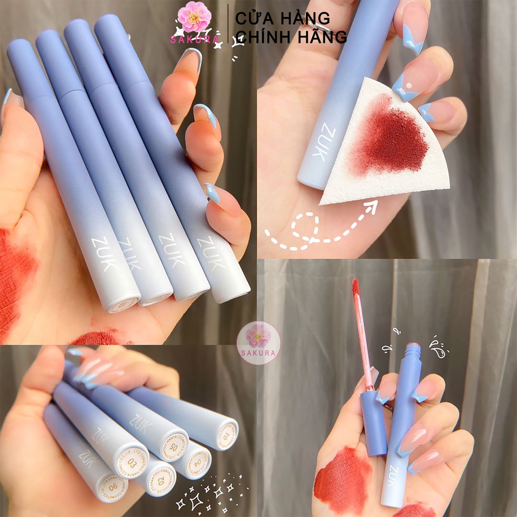 Son kem lì tint môi zuk vỏ gradient xinh xắn dưỡng ẩm nhung mịn lâu trôi cao cấp nội địa trung SAKURA