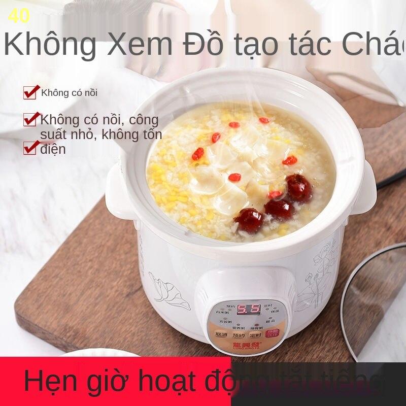 2021Nồi canh gia đình tự động đặt bữa sáng cháo cơm điện nấu gốm sứ tạo tác ký túc xá