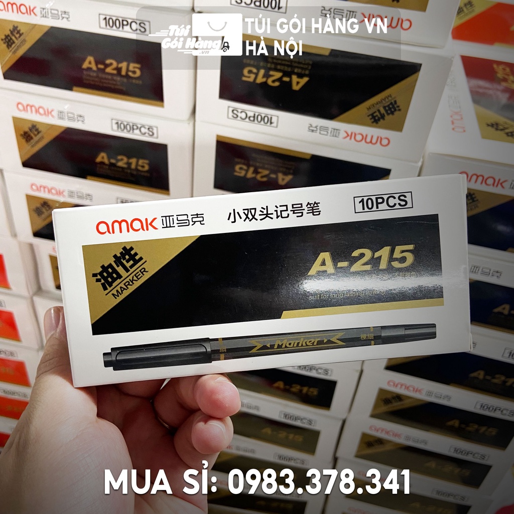 Hộp 10 Cái Bút Double Maker 2 Ngòi Ghi Hóa Đơn Nhanh Khô Mực