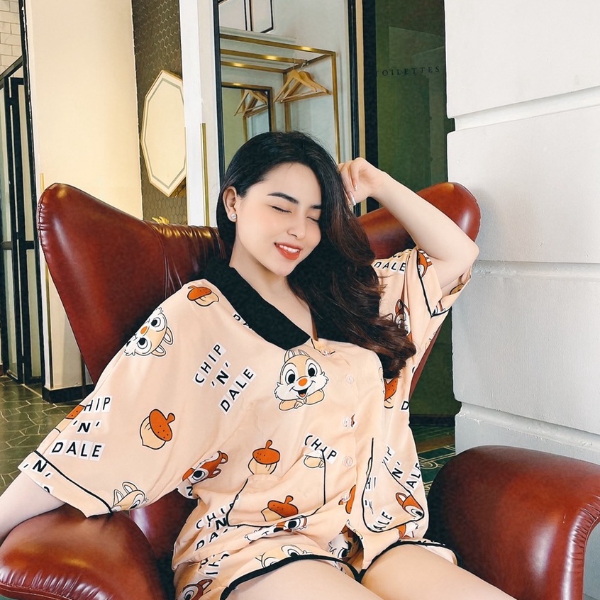 Đồ bộ pijama lụa mango mặc nhà quần dài tay cánh dơi chất liệu Mango size M L 216