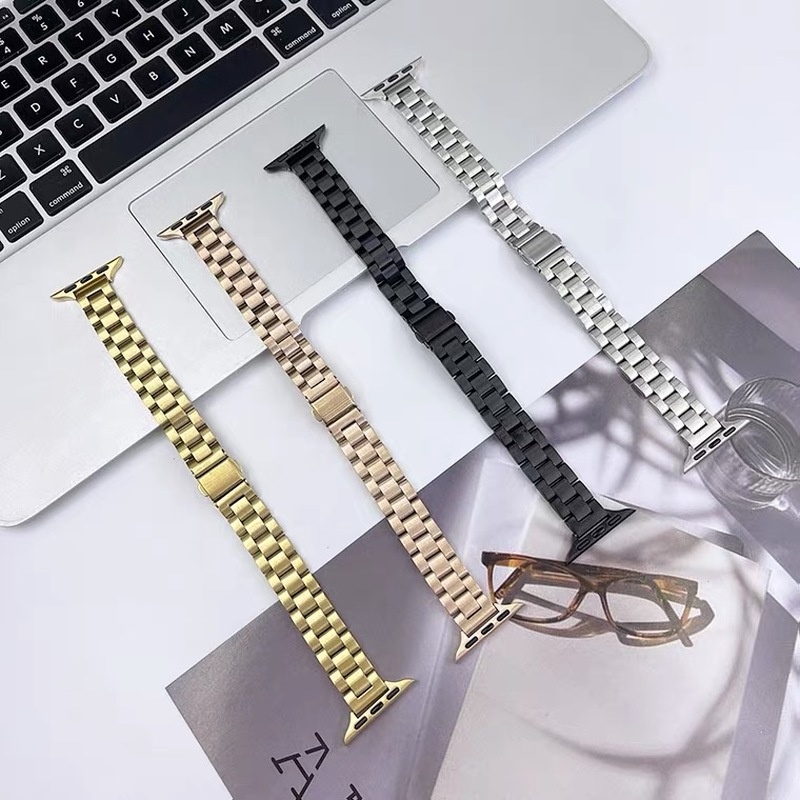 Dây đeo kim loại mỏng thích hợp cho đồng hồ Apple Watch Series 7 6 5 Se 3 4 2 1 44mm 40mm 38mm 42mm