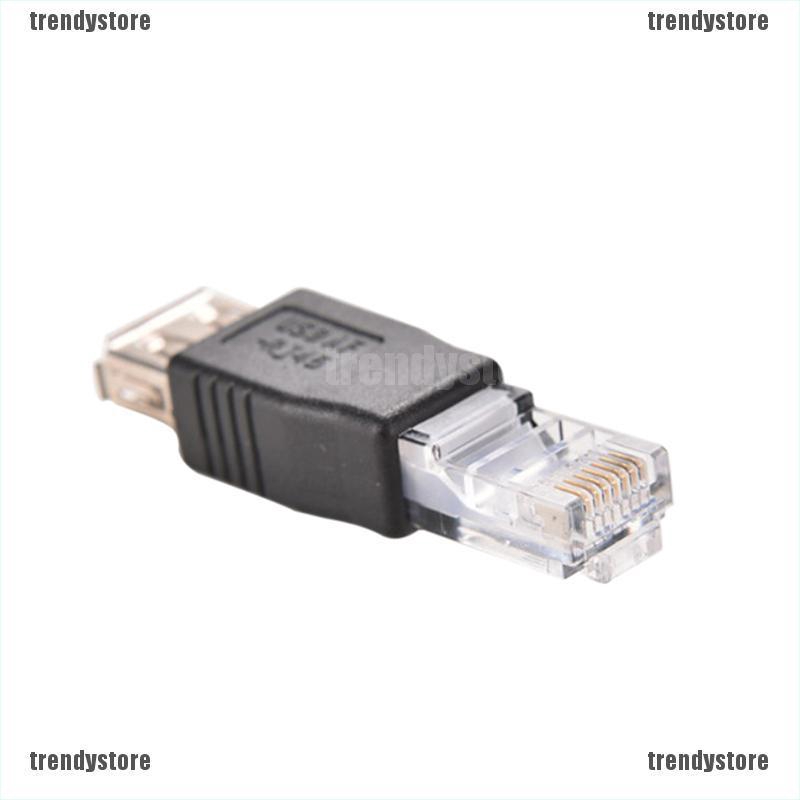 2pcs Ethernet RJ45 Male To USB Female Converter Adapter LAN Network